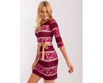 Dámské šaty mini krajkové koktejlové BELA fialové Fialová, 42