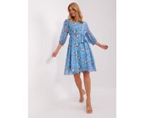Dámské šaty s květinovým potiskem oversize ANKEL modré Modrá, L/XL