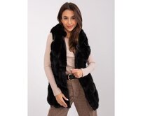 Dámská vesta se zipem kožešinová ASHA černá Černá, L/XL