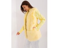 Dámská vesta z organické kožešiny OIRY světle žlutá Žlutá, 2XL/3XL