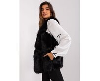 Dámská vesta z ekologické kožešiny LIAH černá Černá, L/XL