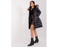 Dámská bunda s kožešinou prošívaná zimní ACHADA černá Černá, M