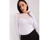 Dámská halenka s dlouhými rukávy a kulatým výstřihem BASIC FEEL GOOD bílá Bílá, S