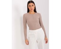 Dámská halenka BASIC FEEL GOOD tmavě béžová Vícebarevný, S/M