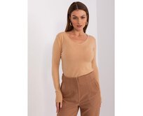 Dámský svetr s výstřihem do V CICA hnědý Karamelová, M/L