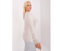 Dámský svetr s manžetami ležérní plus size TEK světle béžový Béžová, XL/XXL