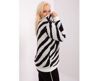 Dámský svetr plus size s lemy TER černobílý Vícebarevný, XXL/XXXL