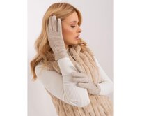 Dámské rukavice s páskem KIT béžové Béžová, L/XL