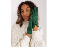 Dámské rukavice s mašlí LIG tmavě zelené Tmavě zelená, L/XL