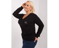 Dámská halenka plus size s nápisem M černá Černá, Univerzální
