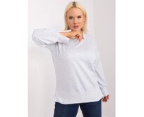 Dámská halenka s rozparky melanžová plus size LOKAS světle šedá Světle šedá, Univerzální