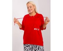 Dámská halenka plus size s kulatým výstřihem SIRA červená Červená, Univerzální