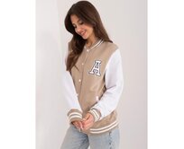 Dámská mikina bomber s aplikací EVALA béžová Béžová, L/XL