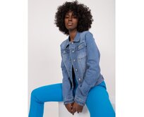 Dámská bunda s knoflíky JEANS modrá Modrá, XS