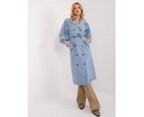 Dámský kabát s knoflíky DENIM světle modrý Světle modrá, S