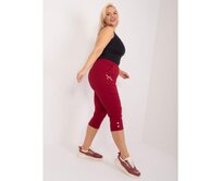 Dámské kalhoty plus size z látky RYBA bordó Kaštanová, 42
