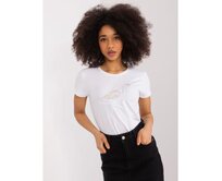 Dámské tričko s flitry BASIC FEEL GOOD bílé Bílá, L/XL