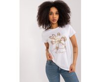 Dámské tričko s potiskem BASIC FEEL GOOD bílé Bílá, L/XL