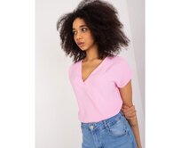 Dámská halenka volného střihu BASIC FEEL GOOD světle růžová Růžová, S/M