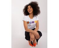 Dámské tričko s výšivkou BASIC FEEL GOOD bílé Bílá, S/M