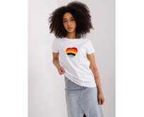 Dámské tričko s výšivkou BASIC FEEL GOOD bílé Bílá, S/M