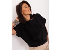 Dámská halenka s krátkým rukávem SUBLEVEL černá Černá, XL