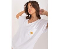 Dámská halenka s aplikací srdce RUE PARIS bílá Bílá, S/M