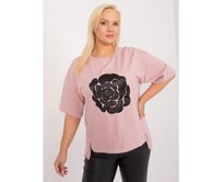 Dámská halenka plus size růžová Růžová, Univerzální