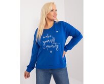 Dámská halenka plus size s nápisem kobaltová Modrá, Univerzální