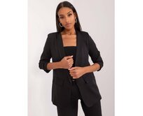 Dámské sako s nařasenými rukávy OCH BELLA černé Černá, M