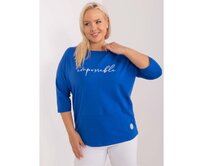 Dámská halenka s kamínky plus size kobaltová Modrá, Univerzální