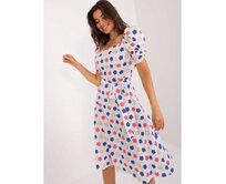 Dámské šaty s páskem květované bílé Bílá, 42