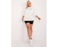 Dámská halenka plus size bavlněná s aplikací ecru Ecru, Univerzální
