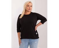 Dámská halenka plus size bavlněná pro každodenní nošení černá Černá, Univerzální