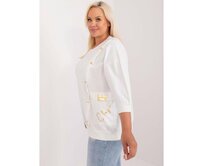 Dámská halenka plus size bavlněná s aplikací ve tvaru srdce ecru Ecru, Univerzální