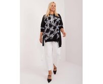 Dámská halenka plus size s 3/4 rukávy černá Černá, Univerzální