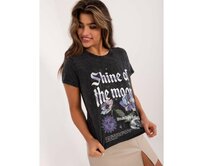 Dámské tričko vzorované SUBLEVEL tmavě šedé Tmavě šedá, S