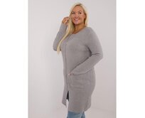Dámský svetr plus size šedý Šedá, XL/XXL