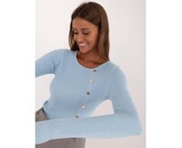 Dámský svetr s přiléhavým střihem světle modrý Světle modrá, L/XL