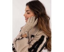 Dámské dotykové rukavice s knoflíkem béžové Béžová, L/XL
