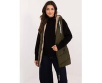 Dámská vesta s prošíváním dlouhá oboustranná khaki Khaki, XL