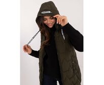 Dámská vesta s odnímatelnou kapucí dlouhá MERA khaki Khaki, S
