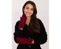 Dámské rukavice s knoflíky kaštanové Kaštanová, L/XL