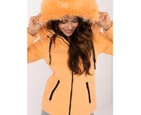 Světle oranžová prošívaná přechodová bunda Oranžová, XL