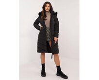 Černá zimní bunda s odnímatelnou kapucí Černá, M