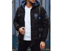 Pánská prošívaná bunda černá Černá, 3XL