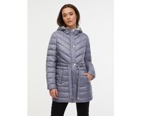 Šedý dámský zimní prošívaný kabát Šedá, 38