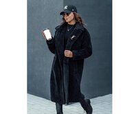 Dámský zimní kabát GLAMFUR dlouhý kožich černý Černá, XL