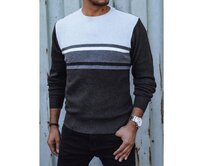 Pánský šedý svetr Světle šedá, XXL