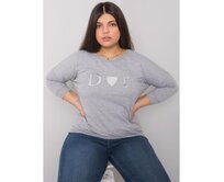 Dámská halenka melanžová plus size ALICE šedá Šedá, Univerzální